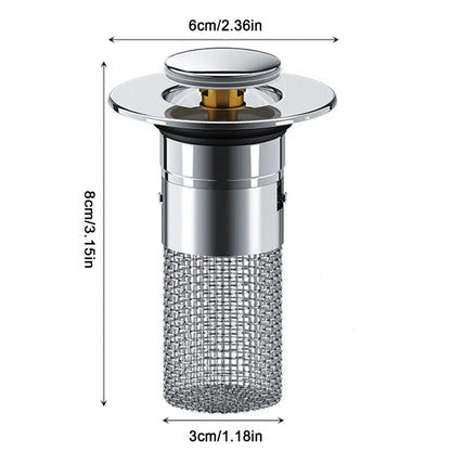 Sink Drain Strainer with Removable Stainless Steel Basket