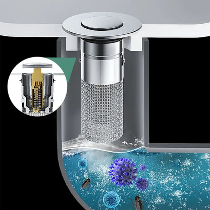 Sink Drain Strainer with Removable Stainless Steel Basket